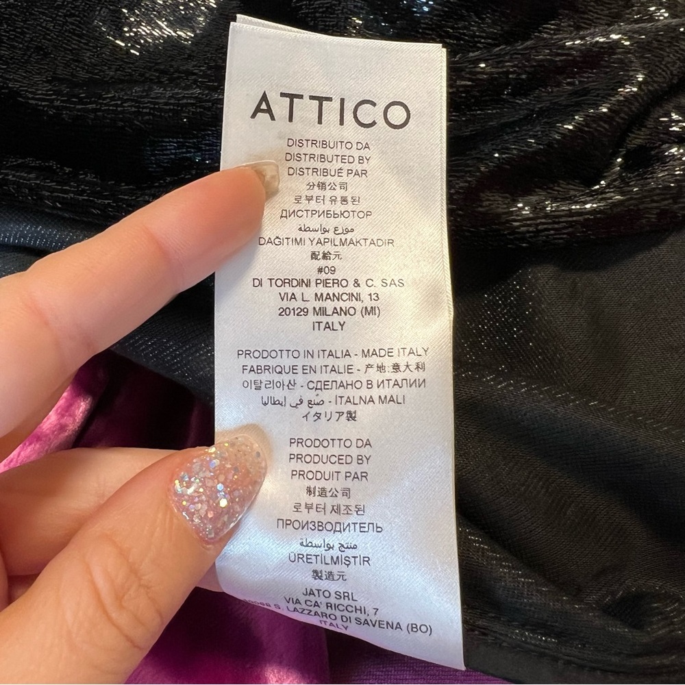 The Attico Crushed Pink Velvet Long Sleeve Dress size 38 - Picture 14 of 16